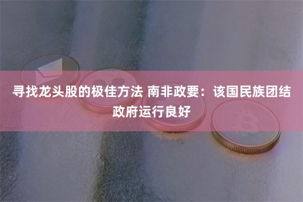 寻找龙头股的极佳方法 南非政要：该国民族团结政府运行良好