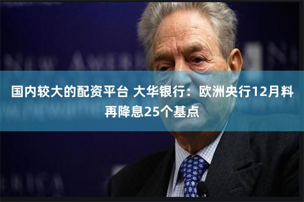 国内较大的配资平台 大华银行：欧洲央行12月料再降息25个基