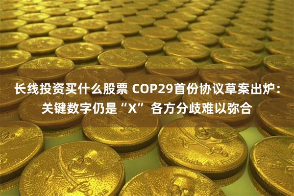 长线投资买什么股票 COP29首份协议草案出炉：关键数字仍是“X” 各方分歧难以弥合